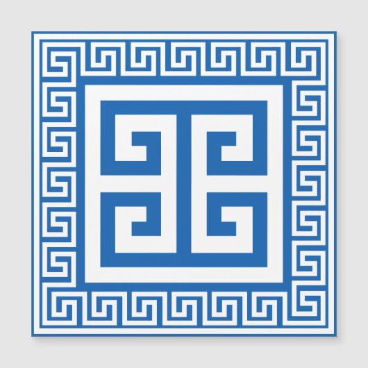 Grieks sleutelpatroon Witte en Blauwe Magnetische  (Voorkant)