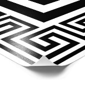 Grieks sleutelpatroon zwart ontwerp foto afdruk (Hoek)