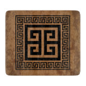 Grieks sleutelpatroon zwart ontwerp snijplank (Voorkant)