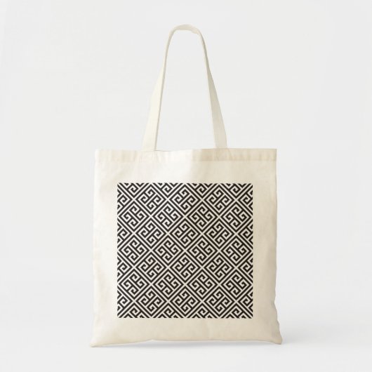 Grieks symbool voor geometrisch zwart patroon tote bag (Voorkant)