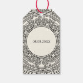 Grieks thema verjaardagsfeest cadeaulabel (Achterkant)