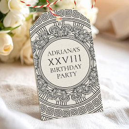 Grieks thema verjaardagsfeest cadeaulabel