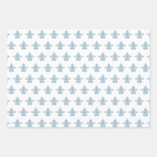 Grieks toga verjaardagsfeestje met blauw element inpakpapier vel (Voorkant 2)