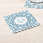 Grieks toga verjaardagsfeestje met blauwe elemente kartonnen onderzetters (Schuin)