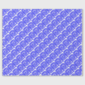 Grieks traditioneel blauw wit meander Fret Patroon Cadeaupapier (Vlak)