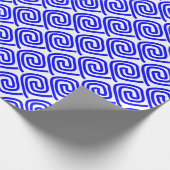 Grieks traditioneel blauw wit meander Fret Patroon Cadeaupapier (Hoek)