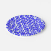 Grieks traditioneel blauw wit meander Fret Patroon Papieren Bordje (Gekanteld)