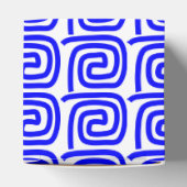 Grieks Traditioneel Blauw Wit Meander Gepersonalis Bedankdoosjes (Bovenkant)