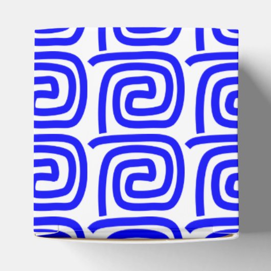 Grieks Traditioneel Blauw Wit Meander Gepersonalis Bedankdoosjes (Bovenkant)