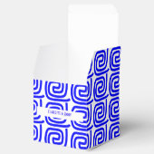 Grieks Traditioneel Blauw Wit Meander Gepersonalis Bedankdoosjes (Geopend)