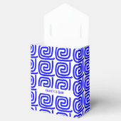 Grieks Traditioneel Blauw Wit Meander Gepersonalis Bedankdoosjes (Geopend)