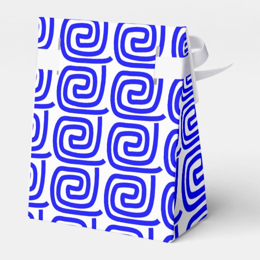 Grieks Traditioneel Blauw Wit Meander Gepersonalis Bedankdoosjes (Achterkant)