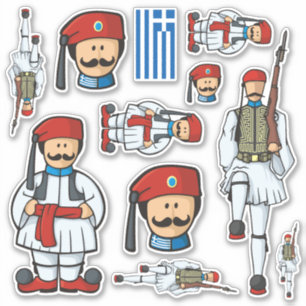 Grieks Tsolias Sticker Set