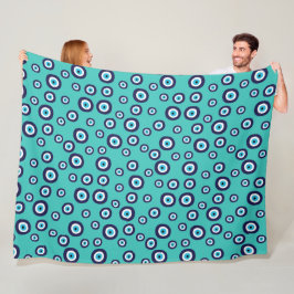 Grieks Turks Beschermend Evil Eye Symbool Patroon Fleece Deken