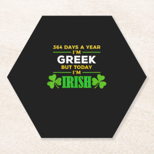 Grieks Vandaag ben ik Iers Grappig St. Patrick's D Kartonnen Onderzetters