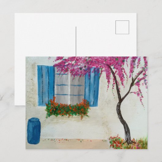 Grieks venster briefkaart (Voorkant / Achterkant)