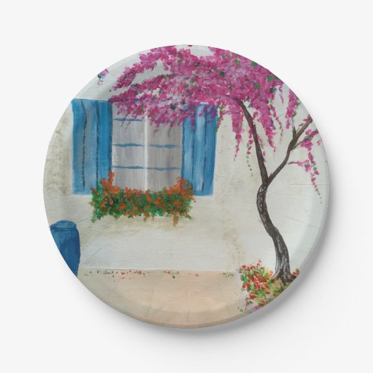 Grieks venster papieren bordje (Voorkant)