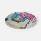 Grieks venster papieren bordje (Gekanteld)