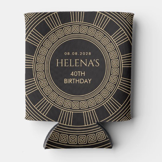 Grieks verjaardagsfeest met AANGEPASTE KLEUREN Blikjeskoeler (Voorkant)