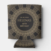 Grieks verjaardagsfeest met AANGEPASTE KLEUREN Blikjeskoeler (Achterkant)