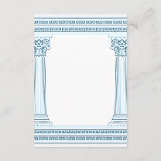 Grieks Verjaardagsfeest met blauwe tempel Bedankkaart (Achterkant)