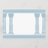 Grieks Verjaardagsfeest met elegante blauwe kolomm Kaart (Achterkant)