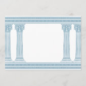 Grieks Verjaardagsfeest Uitnodigen met blauwe temp Kaart (Achterkant)