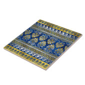 Grieks versiering met Meander Key Blue gemstone Tegeltje (Zijkant)