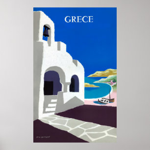 Grieks Vintage Travel Poster teruggezet