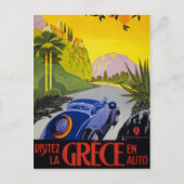Grieks Vintage Travel Poster teruggezet Briefkaart (Voorkant)
