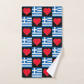 Grieks Vlag en Heart Pattern Fun Griekse Pride Handdoek (Handdoek)
