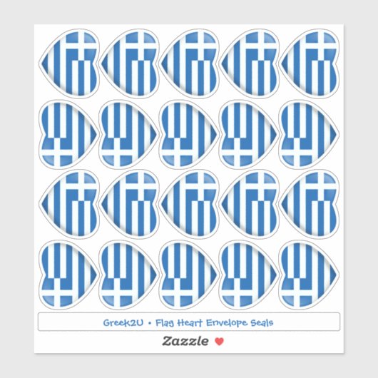 Grieks Vlag Hart Envelop Seal Stickers (Vel)