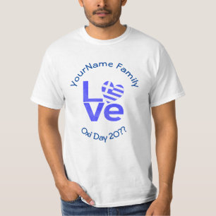 Grieks Vlag Hart in Blauw LIEFDE Mannen T-shirt
