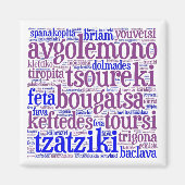 Grieks voedsel koelkast magneet (Voorkant)