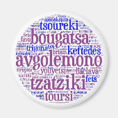 Grieks Voedsel Koelkast Magneet (rond) (Voorkant)