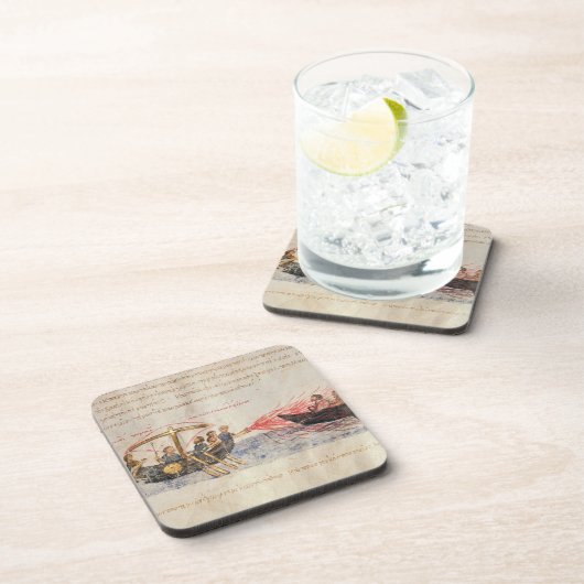 Grieks vuur (vellum) drankjes onderzetter (Rechterzijde)