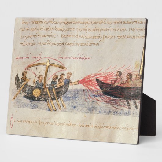 Grieks vuur (vellum) fotoplaat (Zijkant)