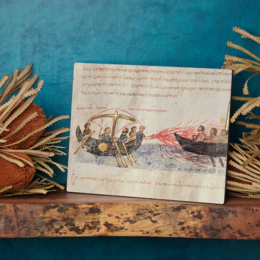 Grieks vuur (vellum) fotoplaat (Zijkant)