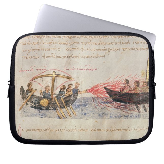 Grieks vuur (vellum) laptop sleeve (Voorkant)