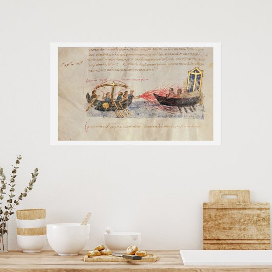 Grieks vuur (vellum) poster (Keuken)