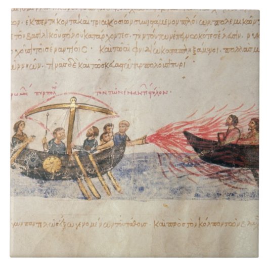 Grieks vuur (vellum) tegeltje (Voorkant)