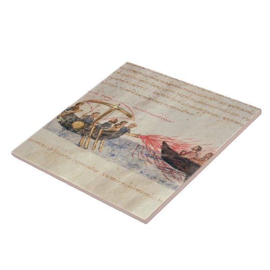 Grieks vuur (vellum) tegeltje (Zijkant)