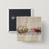 Grieks vuur (vellum) vierkante button 5,1 cm (Voorkant /achterkant)