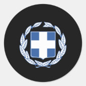 Grieks wapen ronde sticker (Voorkant)