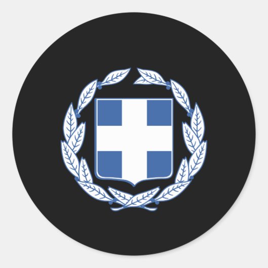 Grieks wapen ronde sticker (Voorkant)