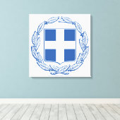 Grieks wapenschild canvas afdruk (Insitu (Houten vloer))