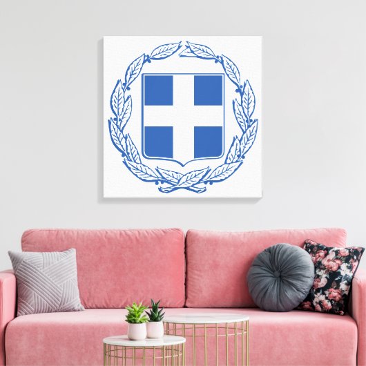 Grieks wapenschild canvas afdruk (Insitu (Woonkamer))