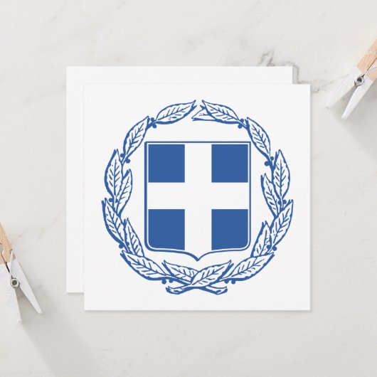 Grieks wapenschild kaart (Voorkant / Achterkant in situ)