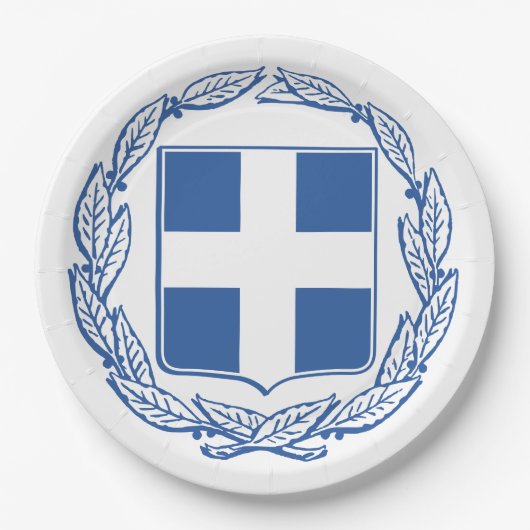 Grieks wapenschild papieren bordje (Voorkant)