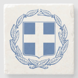 Grieks wapenschild stenen onderzetter